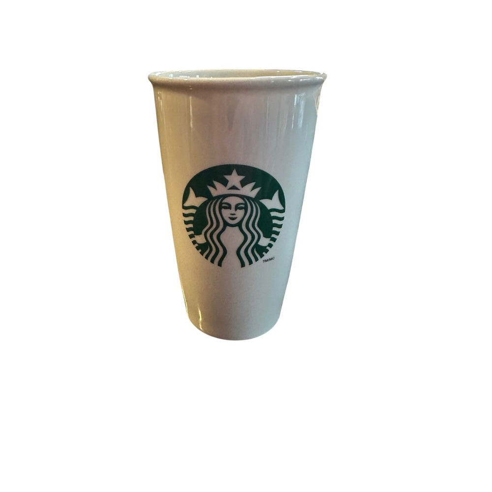 Starbucks Ceramic Tumbler Travel Mug 12 oz White Green Siren Logo Custom Options